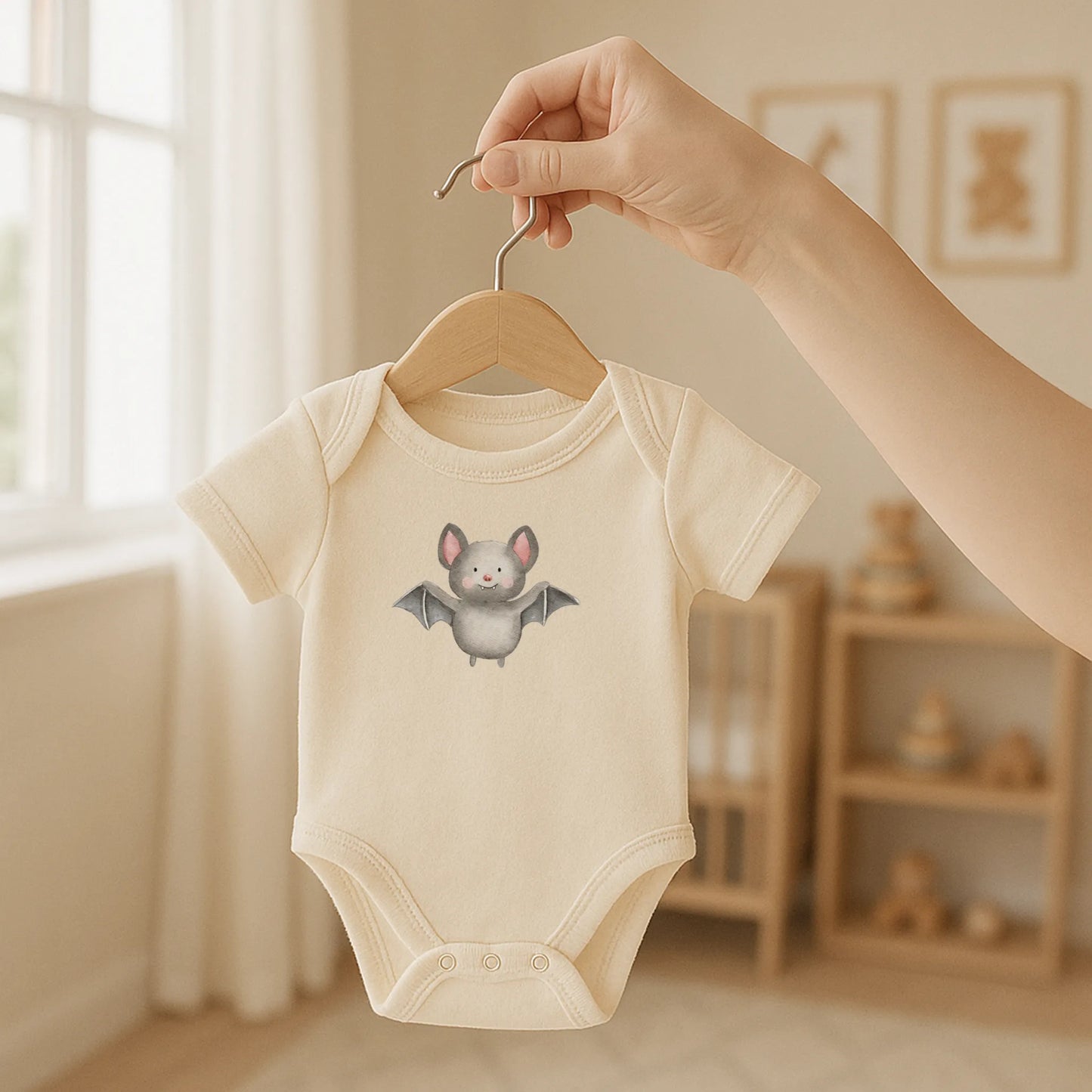 Aquarell-Bügelbild Fledermaus | Halloween | 9 x 7 cm - B5224K0465