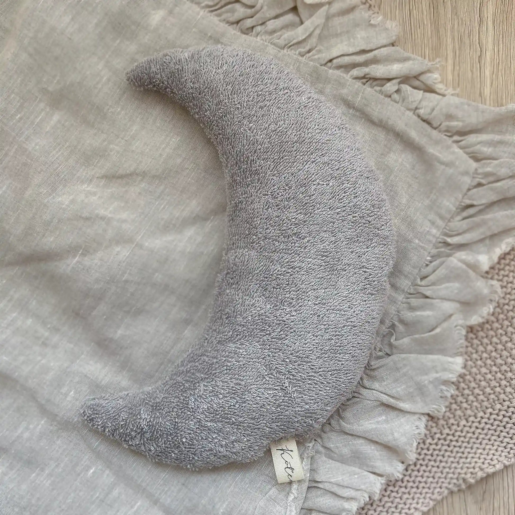 Kirschkernkissen Mondform | Frottee Hellgrau | groß - K2622K0200