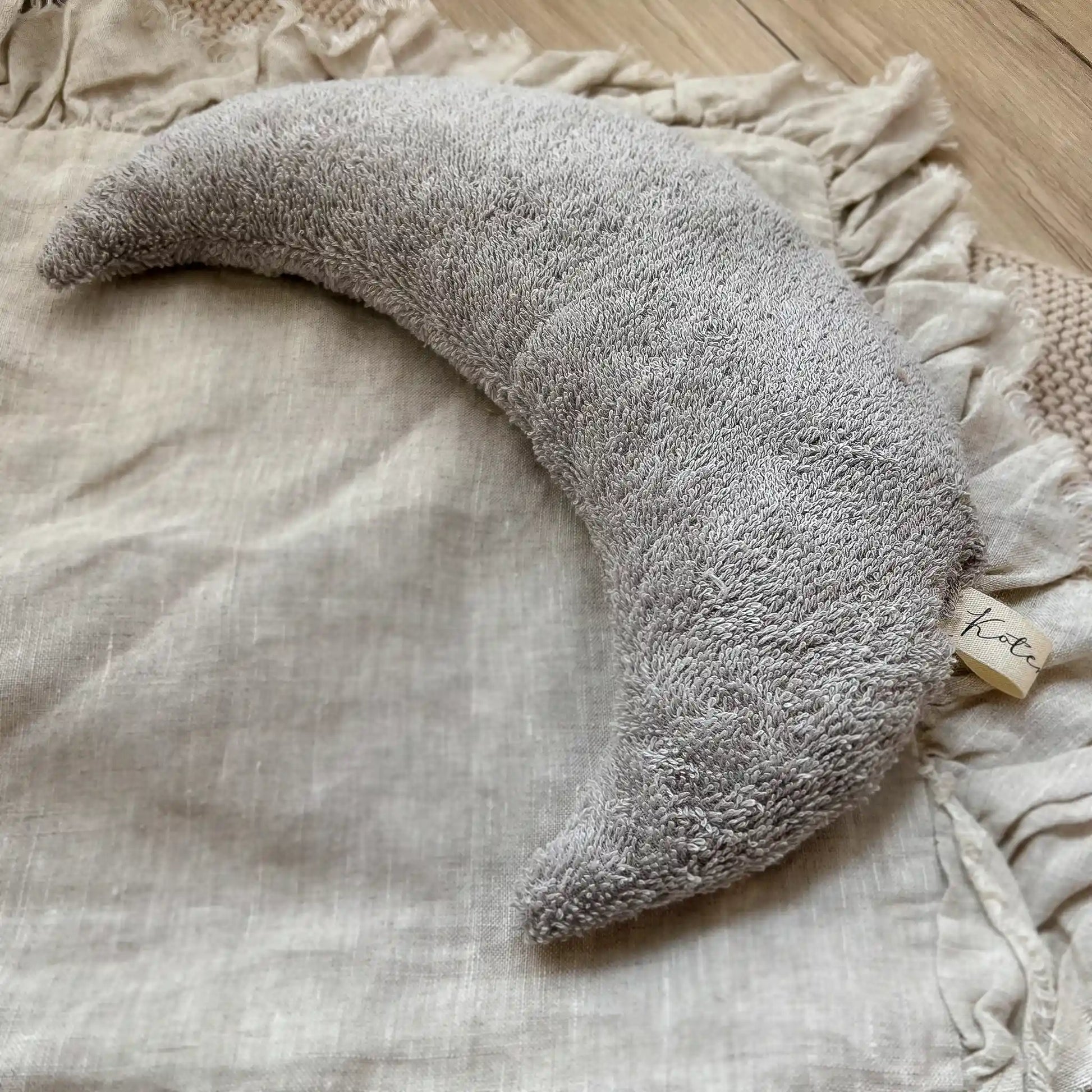 Kirschkernkissen Mondform | Frottee Hellgrau | groß - K2622K0200