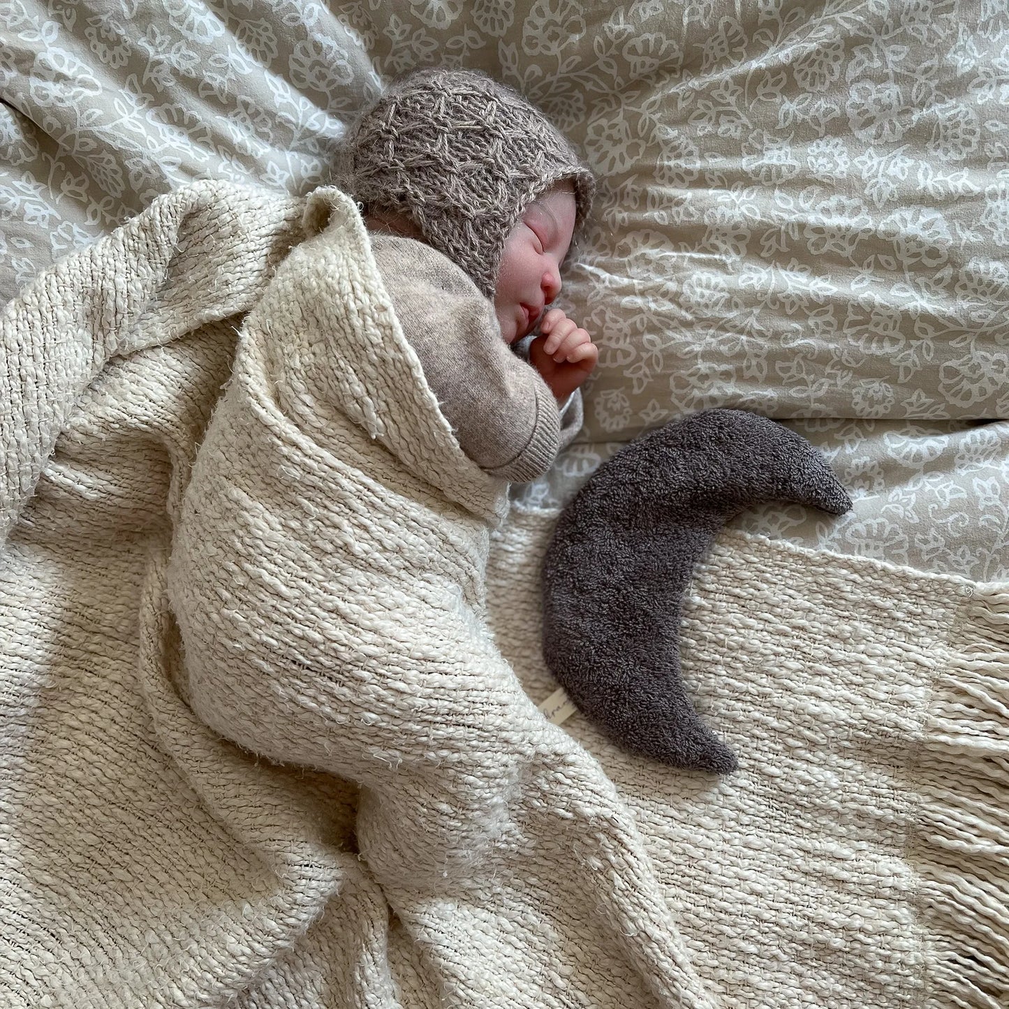 Traubenkernkissen Mondform | Frottee Dunkelgrau | klein - K2622K0202