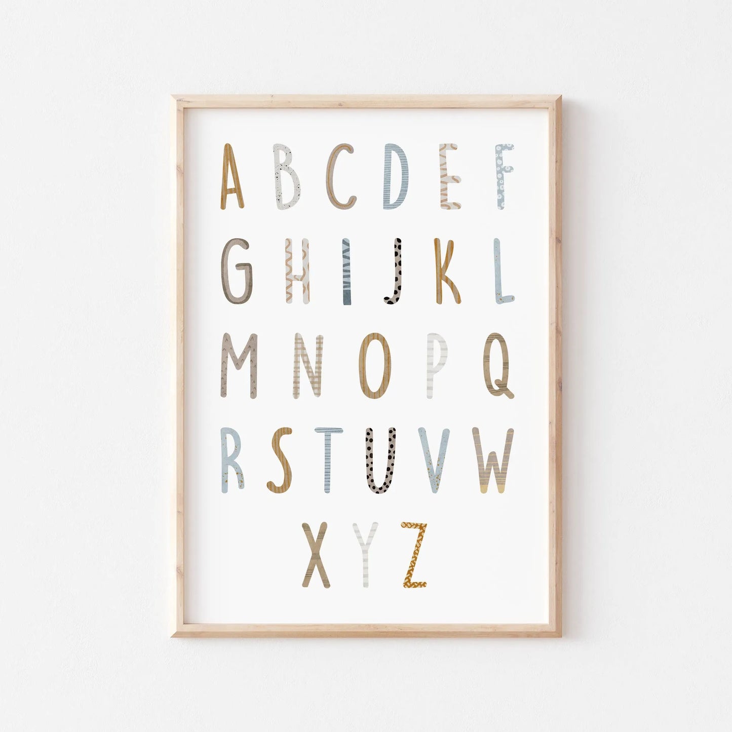 Buchstaben Poster ABC | Kinderzimmer Deko im Aquarell-Stil | DIN A4 - P0125K044
