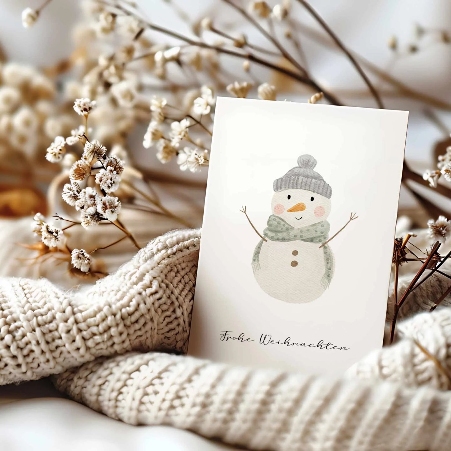 Kotenkram Weihnachtskarte 'Schneemann' | DIN A6 | Aquarell P4424K0411