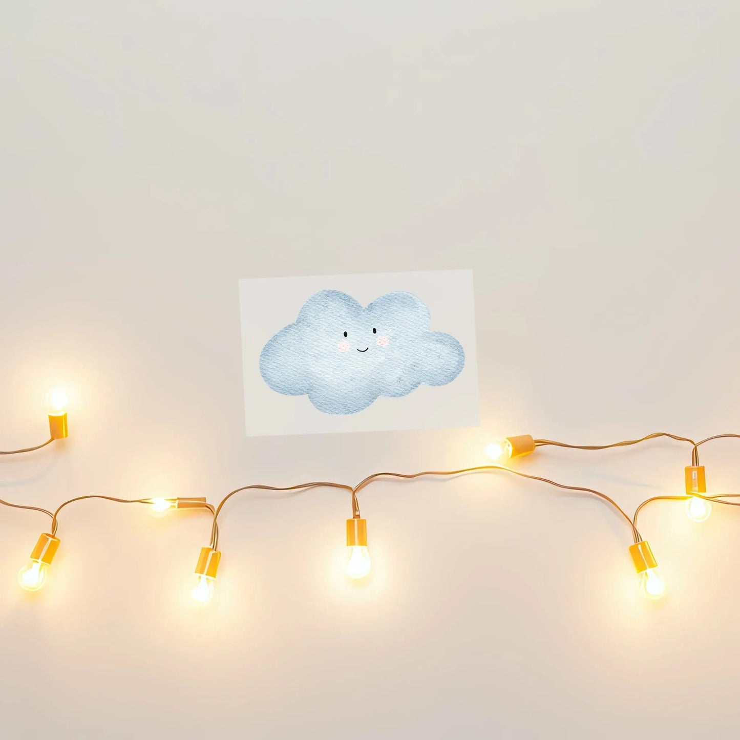 Kotenkram Bügelbild 'Glückliche - Wolke' | 2 Größen | Aquarell | DTF Transfer Mini 5 x 3 cm B5224K046124