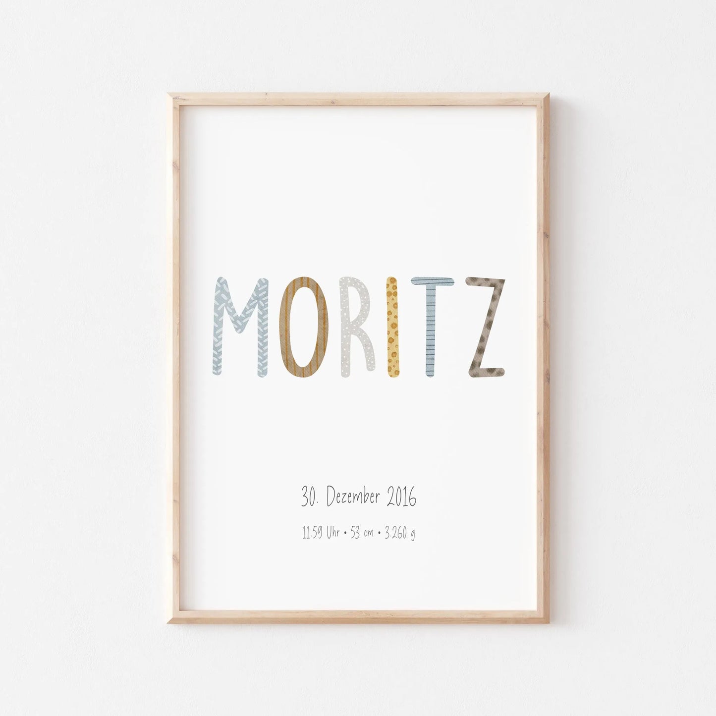 Kotenkram Geburtsposter 'Buchstaben' | Personalisiert | DIN A4 G5224K0480