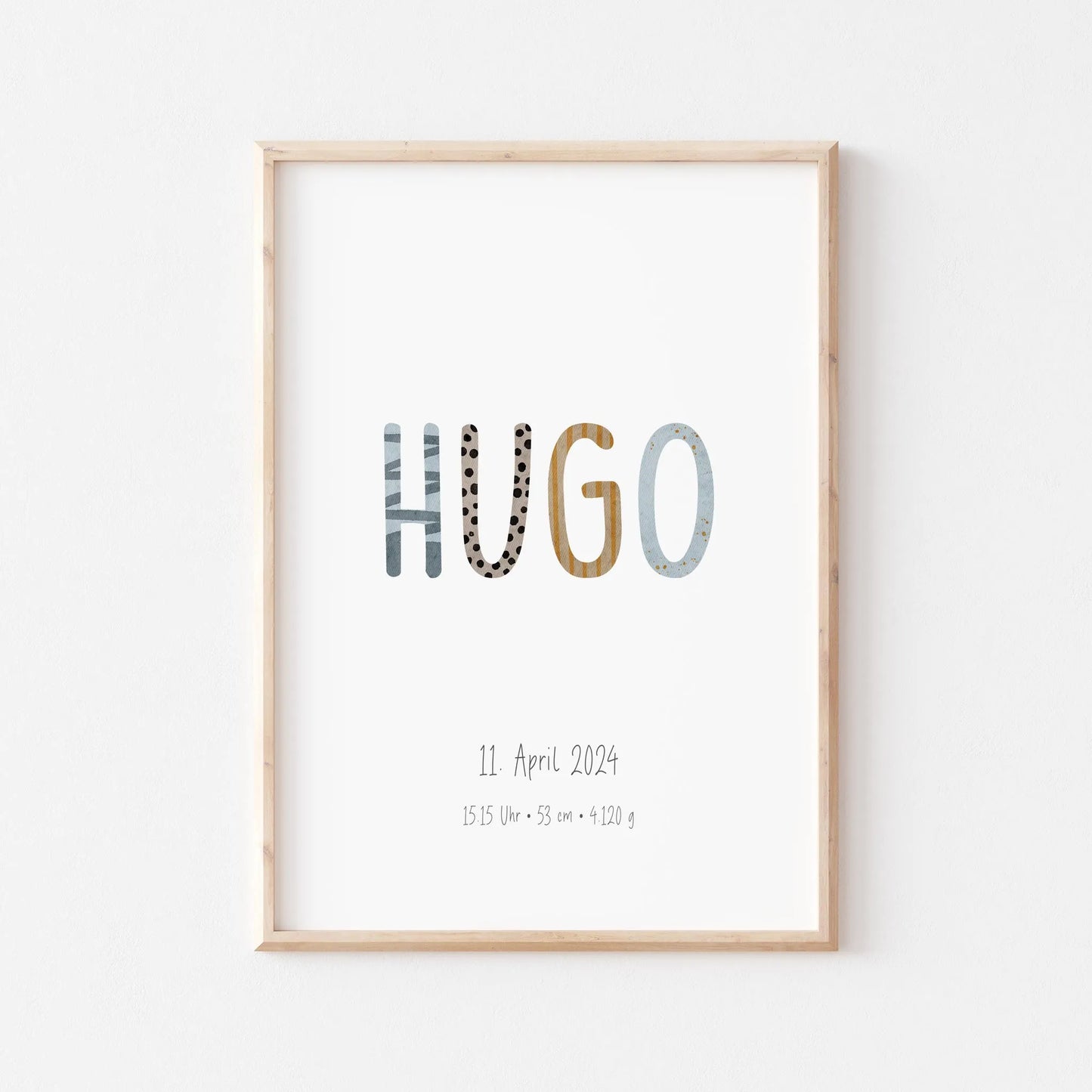 Kotenkram Geburtsposter 'Buchstaben' | Personalisiert | DIN A4 G5224K0480