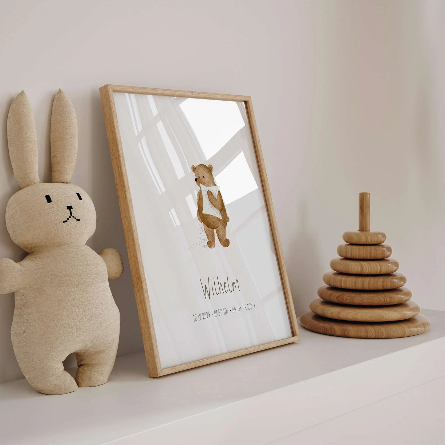 Kotenkram Geburtsposter 'Schnuffelbär' | Personalisiert | DIN A4 G5224K0469