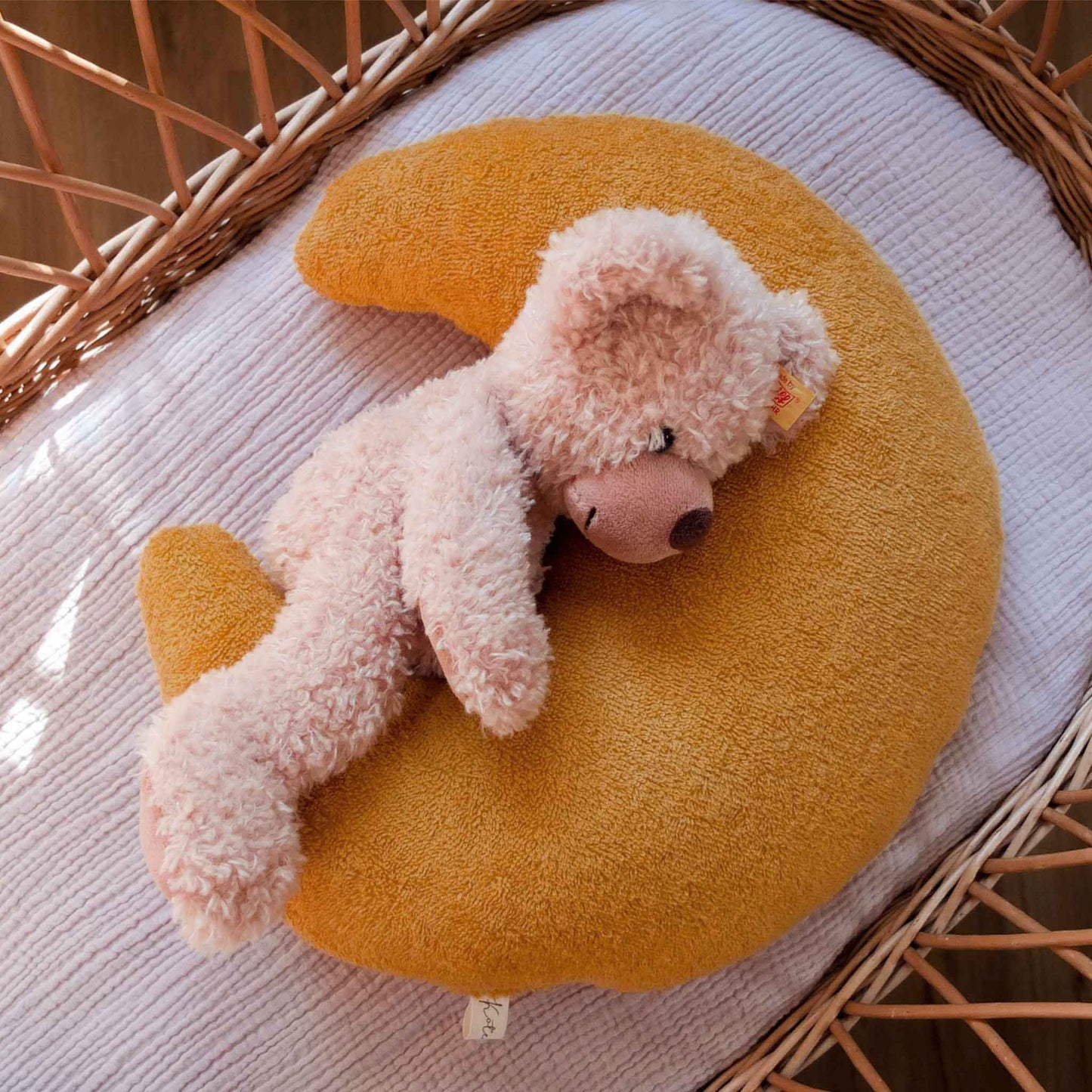 Kotenkram Mondkissen Frottee Senfgelb | ohne Namen | Deko Babyzimmer M3922K0206