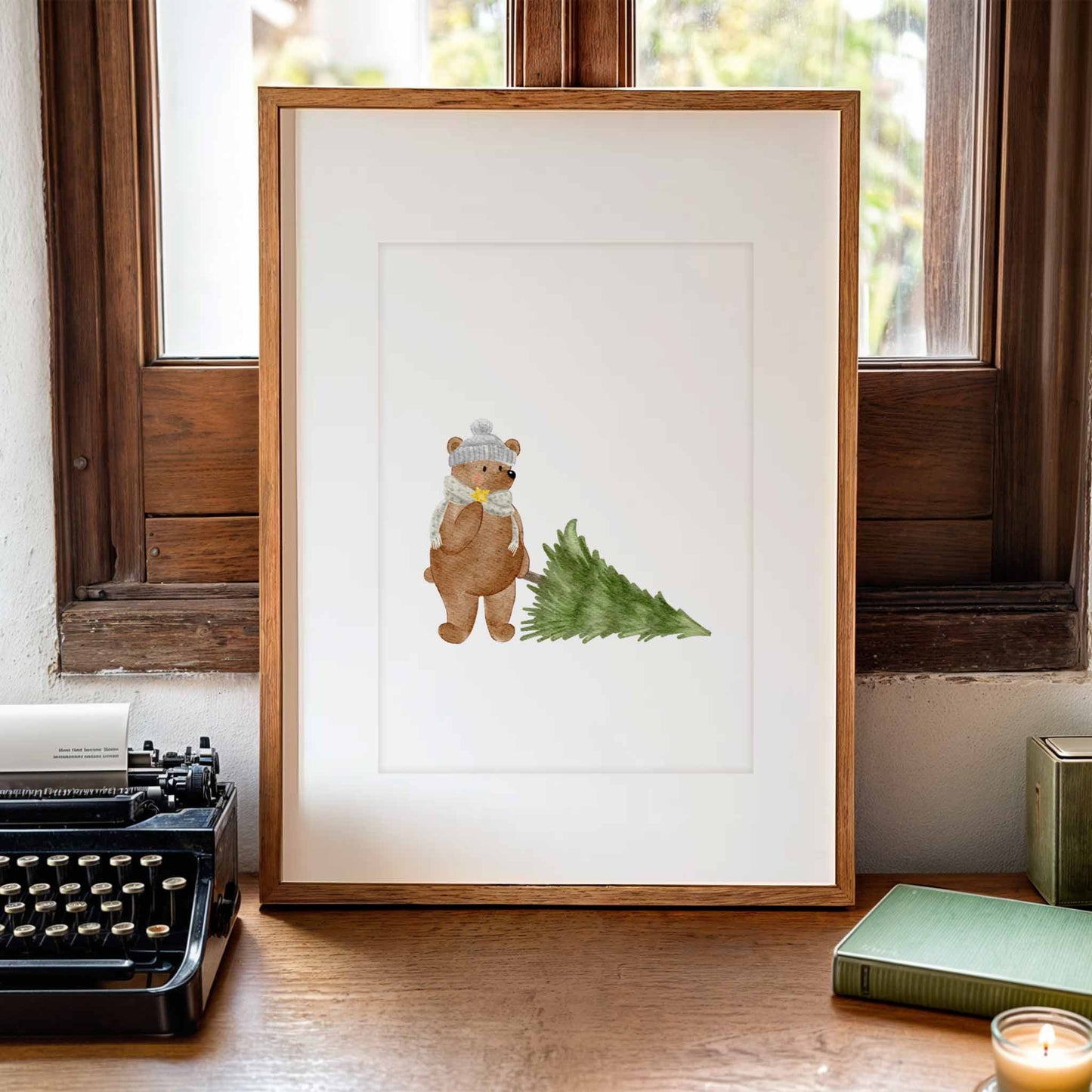 Kotenkram Poster 'Bär mit Tannenbaum' | Kinderzimmer Deko | DIN A4 DIN A4 (210 x 297 mm) P4324K039115