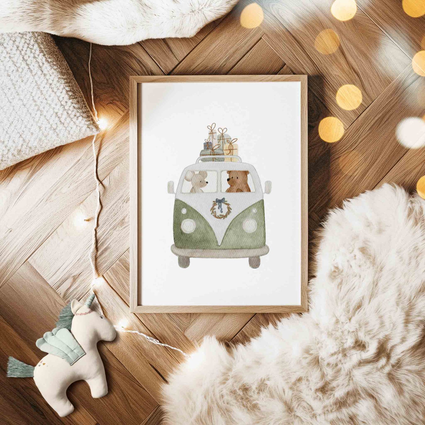 Kotenkram Poster 'Weihnachtsbesuch' | Kinderzimmer Deko | DIN A4 DIN A4 (210 x 297 mm) P4324K038715
