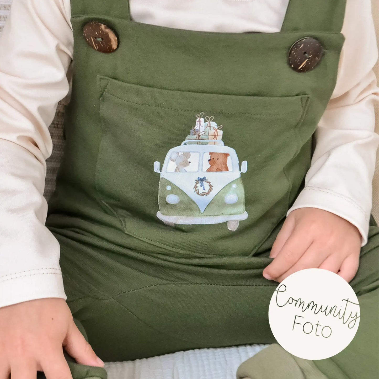 Kotenkram Bügelbild 'Weihnachtsbesuch' | 7 x 9 cm | Aquarell | DTF Transfer B4324K0405 ugc bild instagram @lekids_handmade