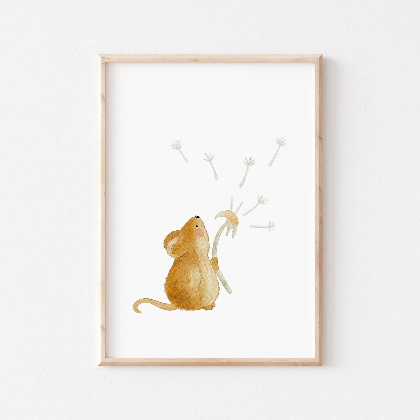 Kotenkram Poster 'Maus mit Pusteblume' | Kinderzimmer Deko | DIN A4 oder A5 DIN A4 (210 x 297 mm) P1424K0322D4