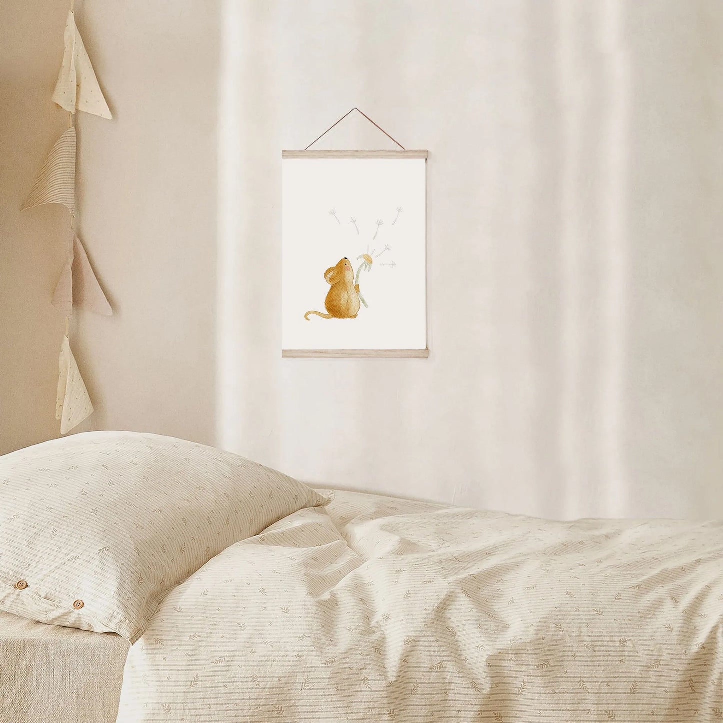 Kotenkram Poster 'Maus mit Pusteblume' | Kinderzimmer Deko | DIN A4 oder A5 DIN A4 (210 x 297 mm) P1424K0322D4