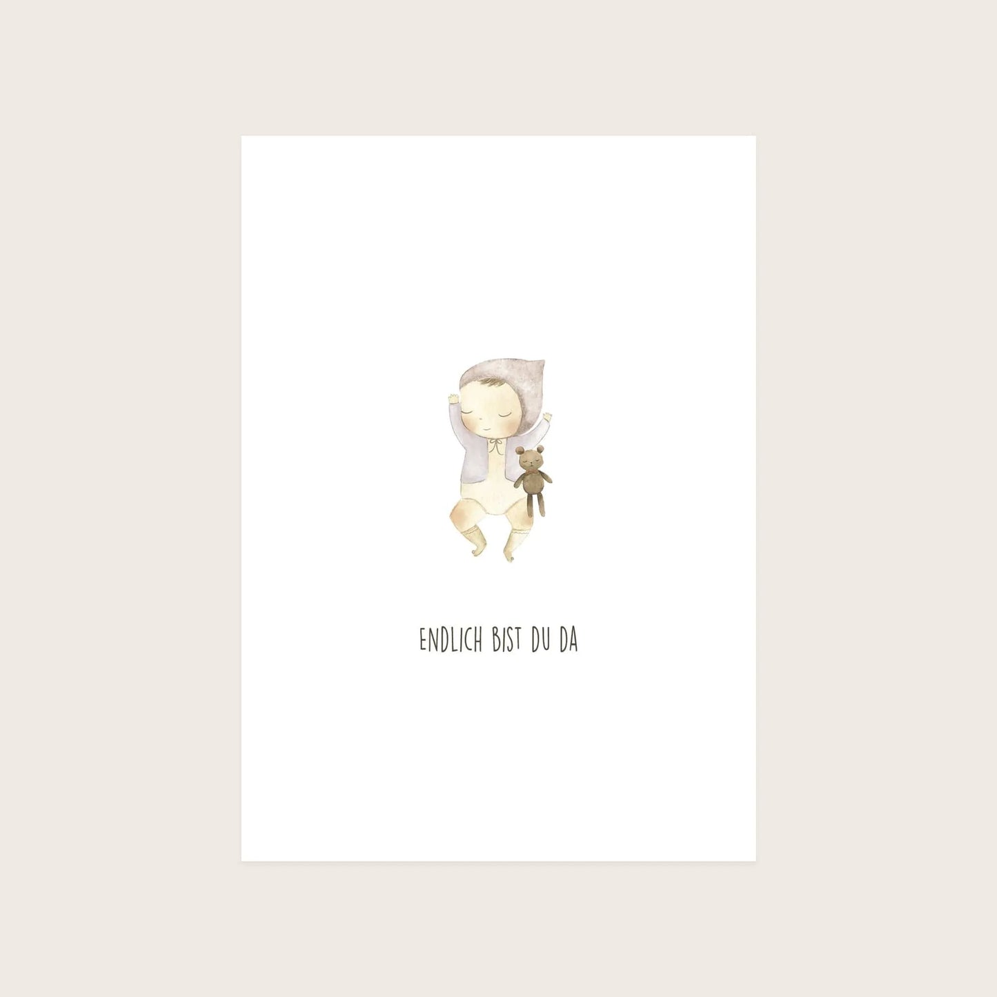 Kotenkram Postkarte zur Geburt 'Baby' | DIN A6 | Aquarell P0524K0270