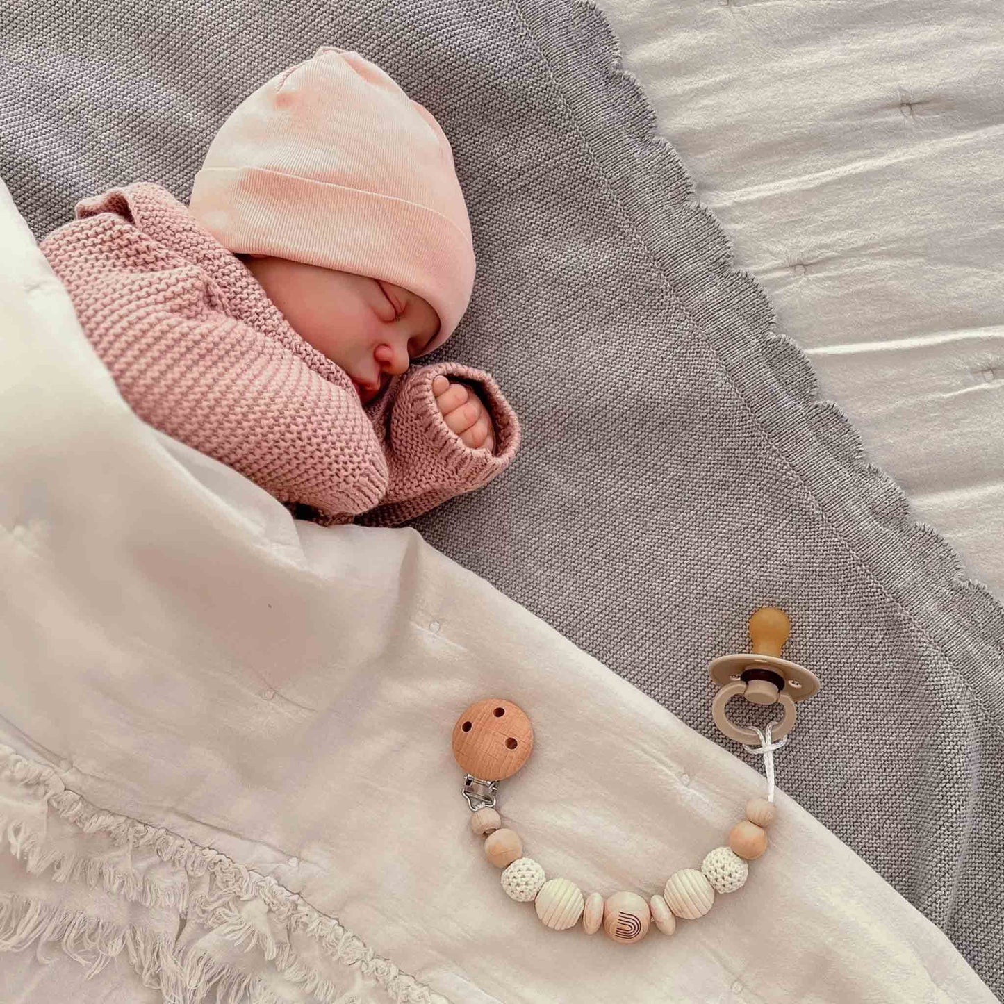 Kotenkram Schnullerkette Boho ohne Name | cremeweiß | Unisex S3121K0136