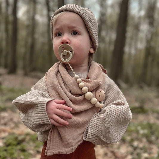 Kotenkram Schnullerkette Holz ohne Namen | Beige | Unisex S1623K0235