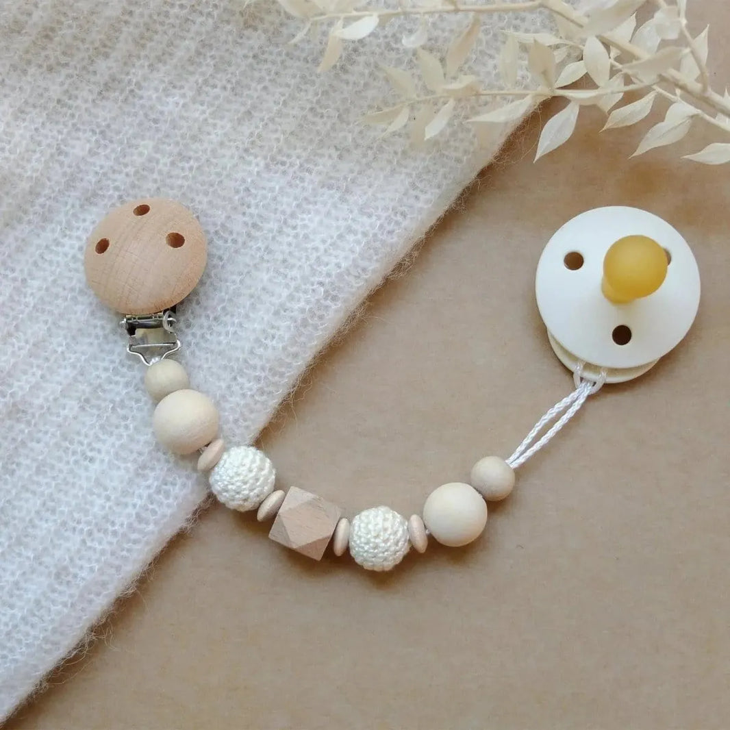 Kotenkram Schnullerkette schlicht | cremeweiß | Unisex S3121K0142