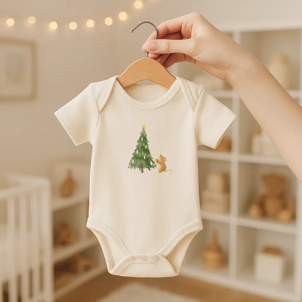 Kotenkram Bügelbild 'Weihnachtsmaus' | 8 x 9 cm | Aquarell - Stil B4324K0403