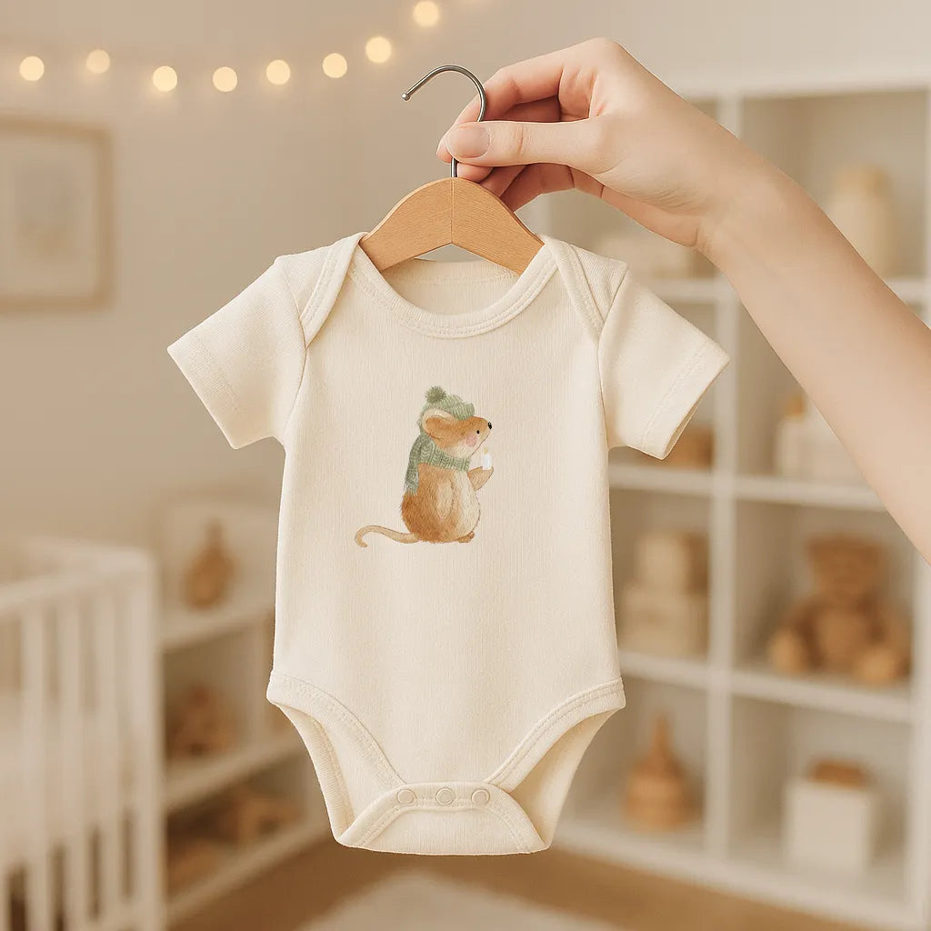 Kotenkram Bügelbild 'Winterzauber - Maus' | 8 x 9 cm | Aquarell | DTF Transfer B4324K0407