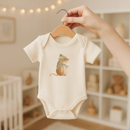 Kotenkram Bügelbild 'Winterzauber - Maus' | 8 x 9 cm | Aquarell | DTF Transfer B4324K0407