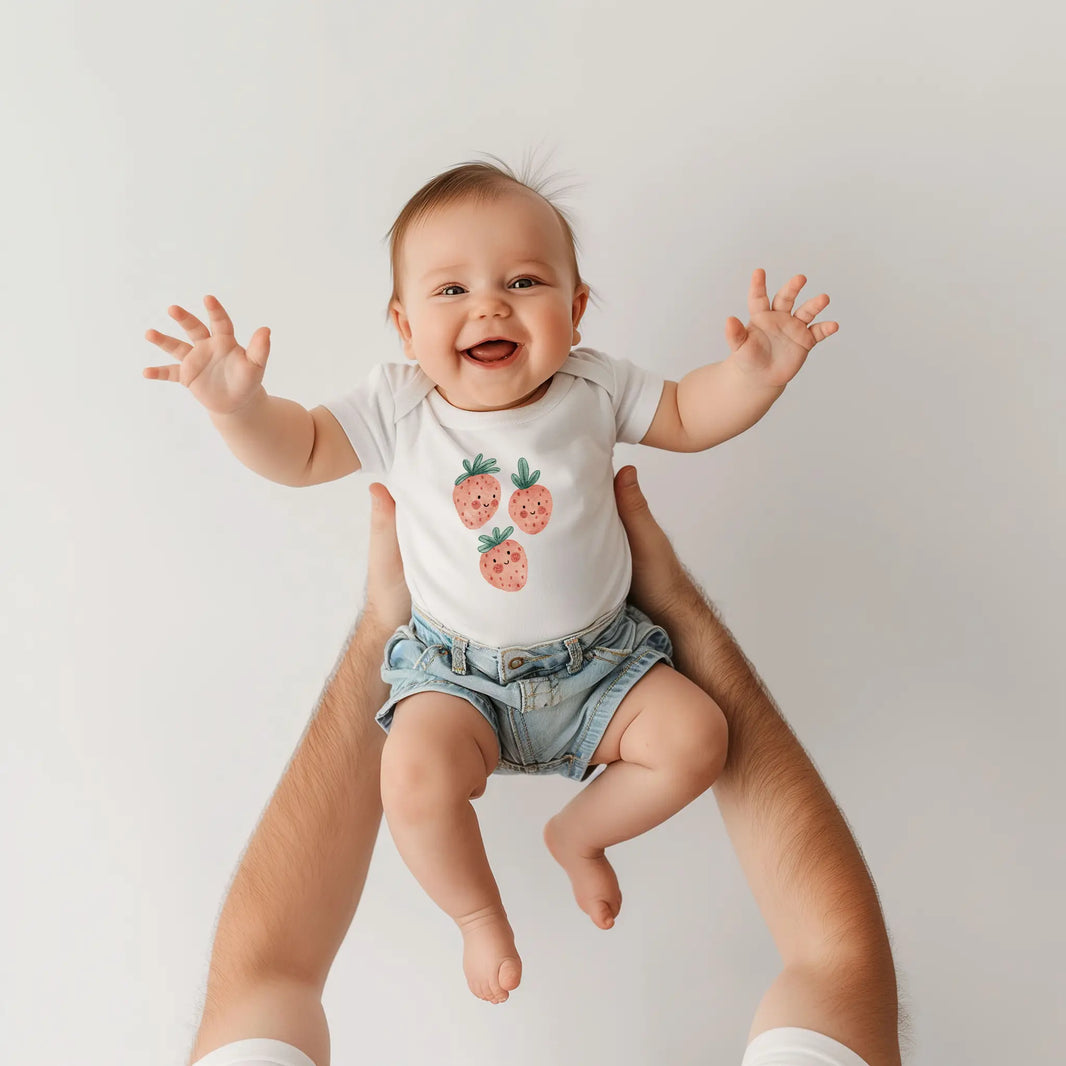 Aquarell-Bügelbild 3 Erdbeeren | 7 × 10 cm B4324K0408