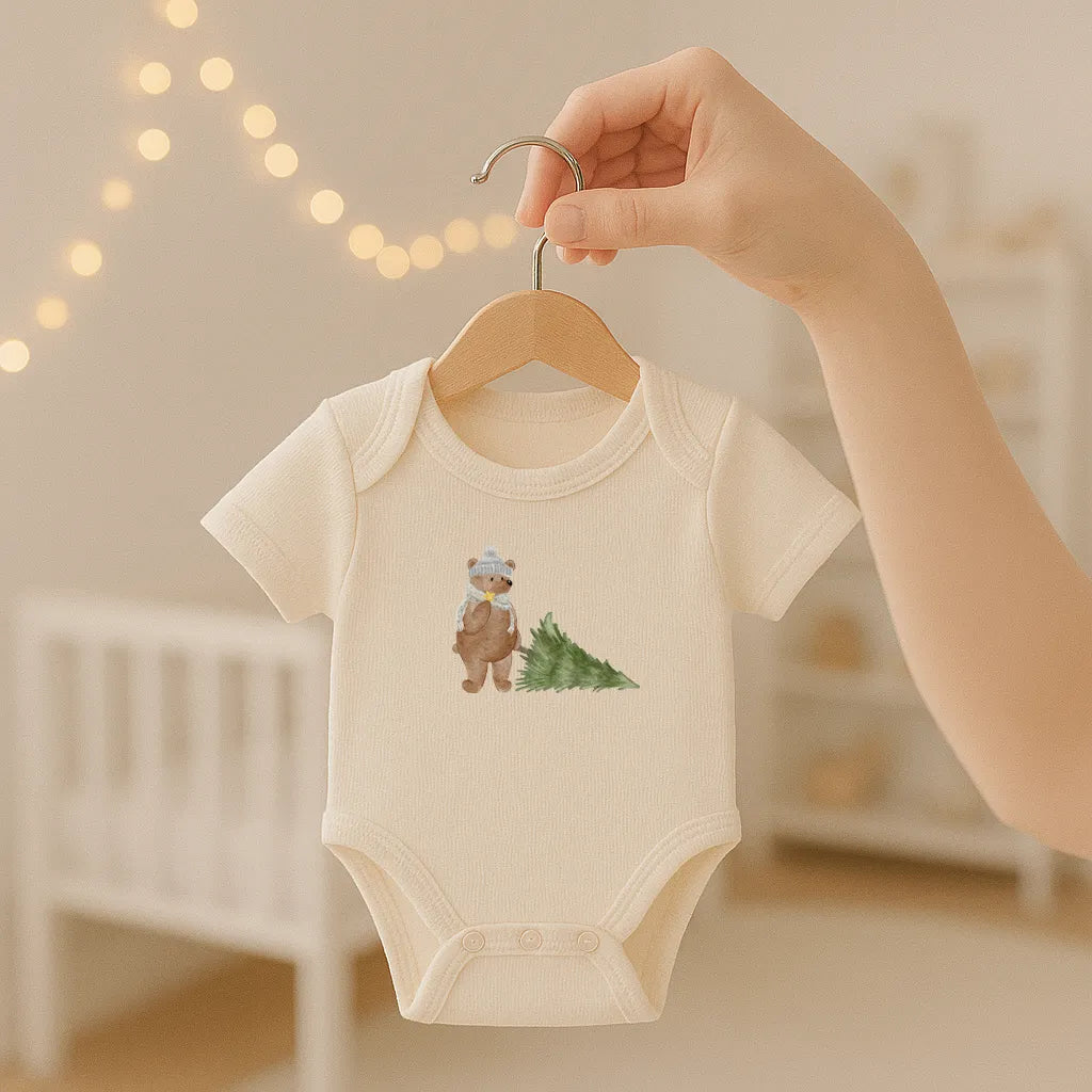 Kotenkram Bügelbild 'Weihnachts - Bär' | 9 x 7 cm | Aquarell | DTF Transfer B4324K0409