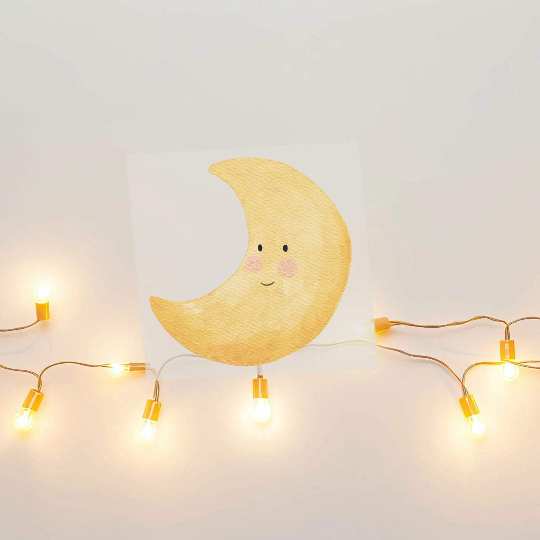 Kotenkram Bügelbild 'Mond' | 6,5 x 7 cm | Aquarell | DTF Transfer B4724K0423