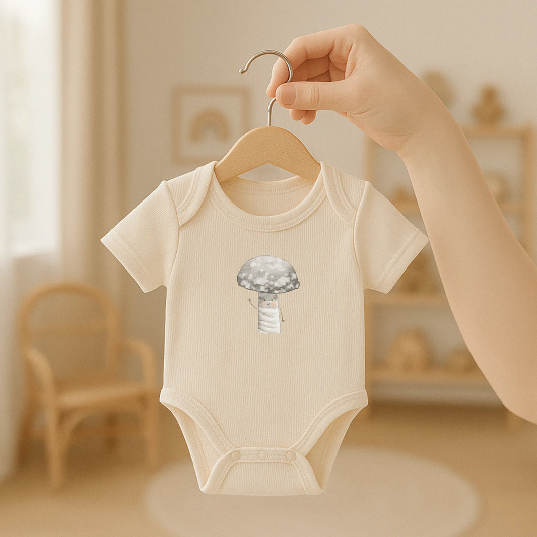 Kotenkram Bügelbild 'Grauer Pilz' | 7 x 9 cm | Aquarell | DTF Transfer B5124K0451