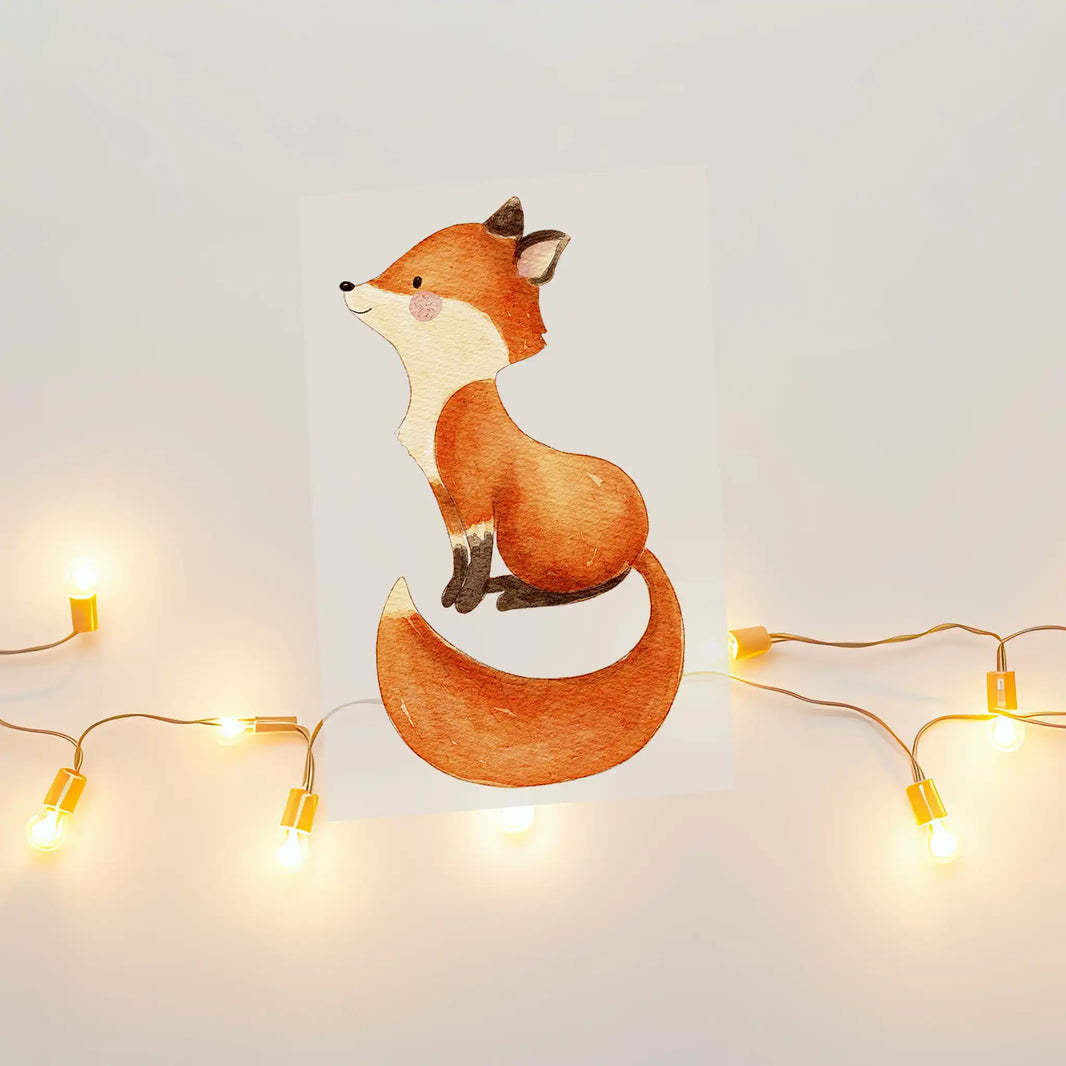 Aquarell-Bügelbild Fuchs | Herbst | 6 x 10 cm - B5224K0461