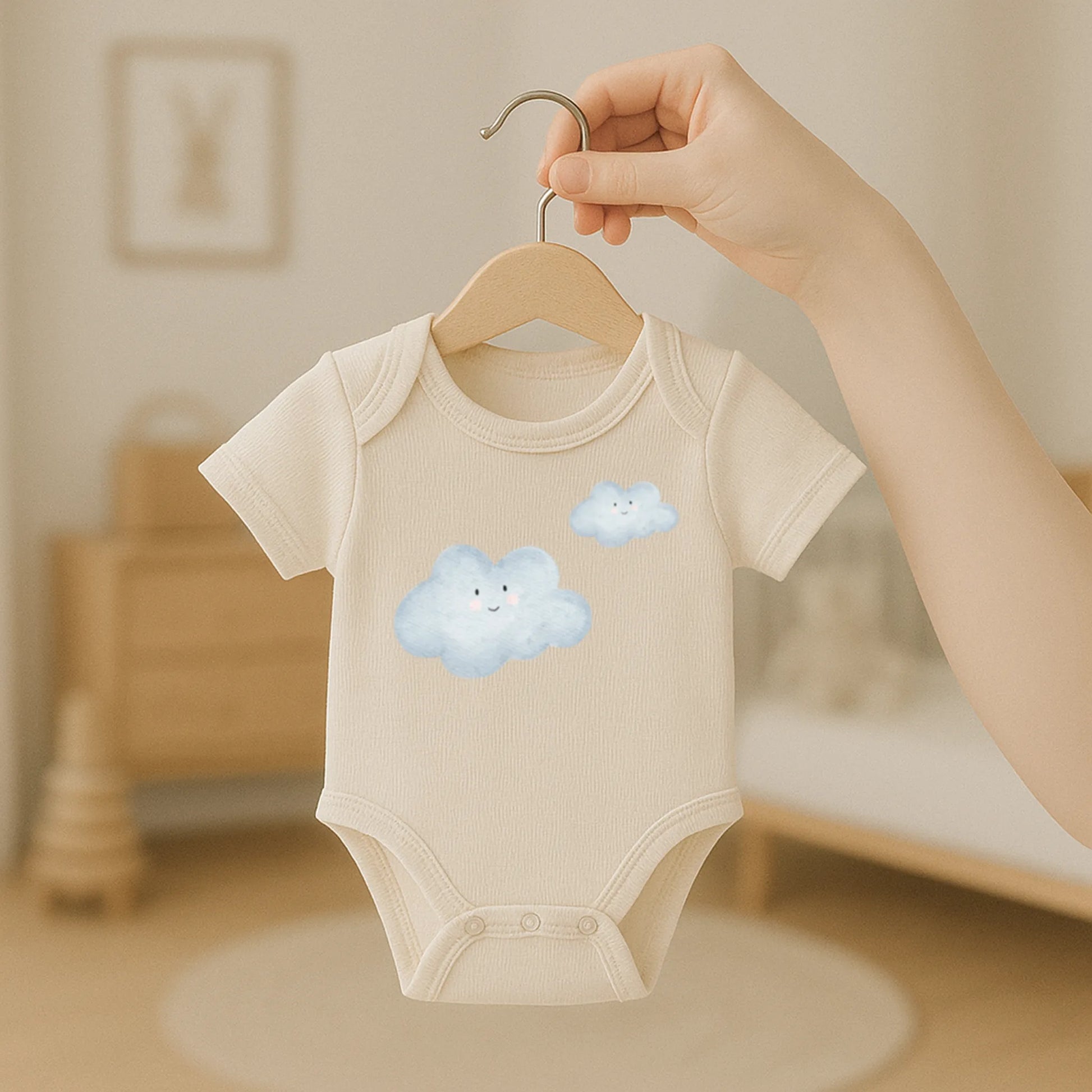 Kotenkram Bügelbild 'Glückliche - Wolke' | 2 Größen | Aquarell | DTF Transfer Set beide Wolken B5224K046125