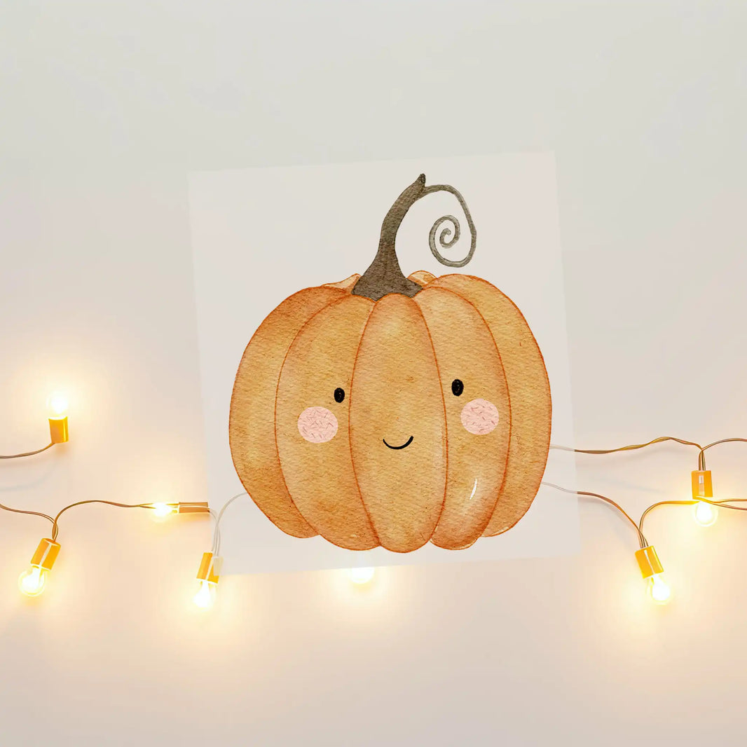 Aquarell-Bügelbild Kürbis | Halloween | 8 x 9 cm - B5224K0462