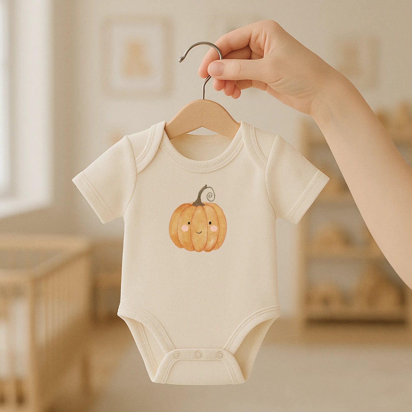 Aquarell-Bügelbild Kürbis | Halloween | 8 x 9 cm - B5224K0462