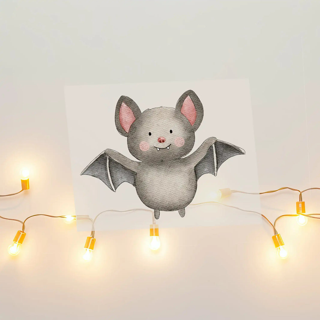 Aquarell-Bügelbild Fledermaus | Halloween | 9 x 7 cm - B5224K0465