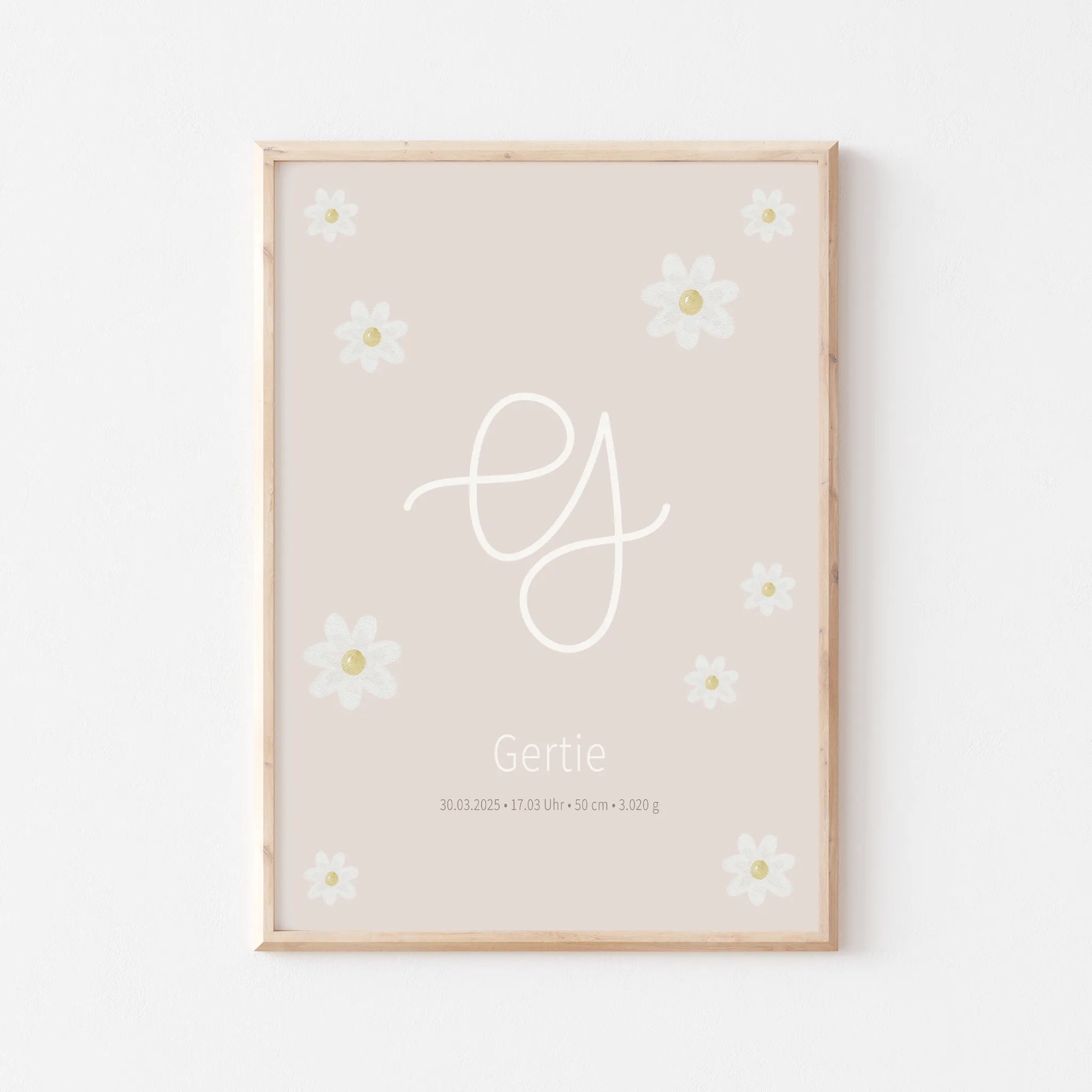 Poster zur Geburt Rosa & Margariten | Mädchen | DIN A4 - G4625K055827