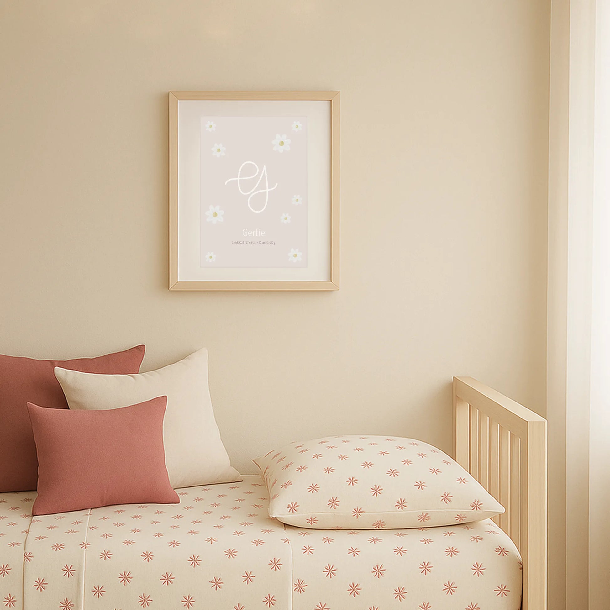 Poster zur Geburt Rosa & Margariten | Mädchen | DIN A4 - G4625K055827