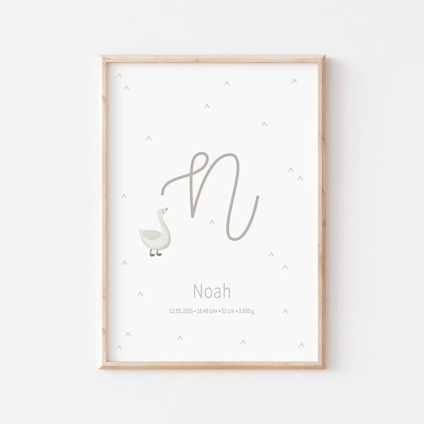 Poster zur Geburt Gänserich | Junge | Personalisiert | DIN A4 - G4625K055927