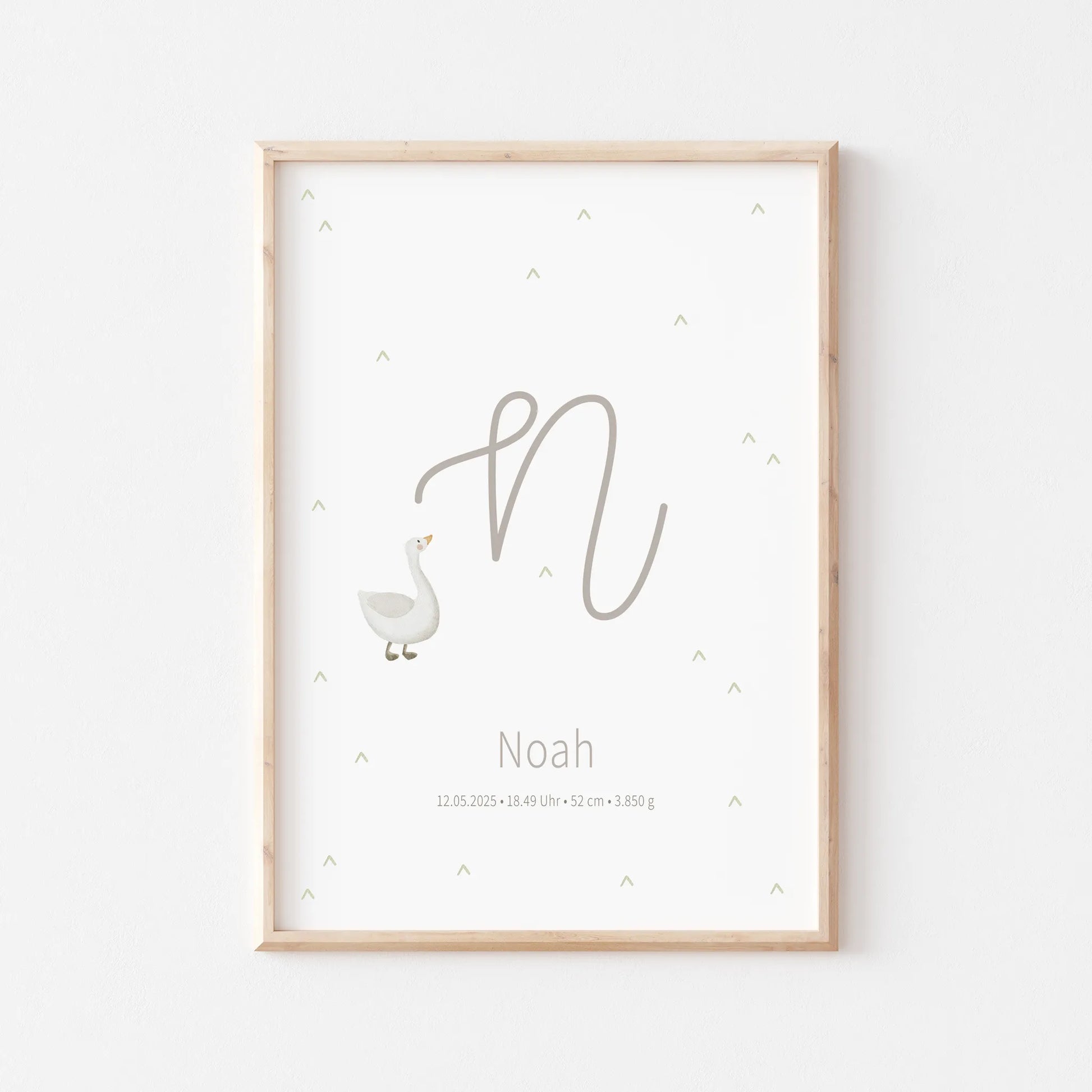 Poster zur Geburt Gänserich | Junge | Personalisiert | DIN A4 - G4625K055927