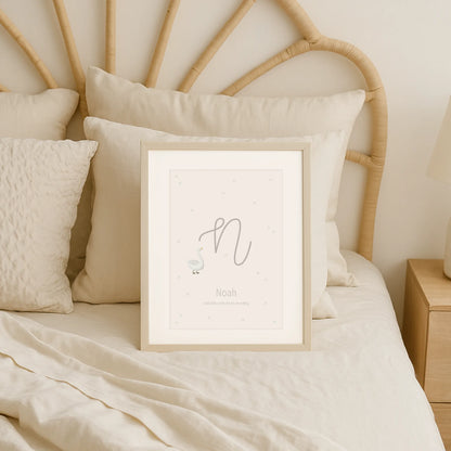 Poster zur Geburt Gänserich | Junge | Personalisiert | DIN A4 - G4625K055927