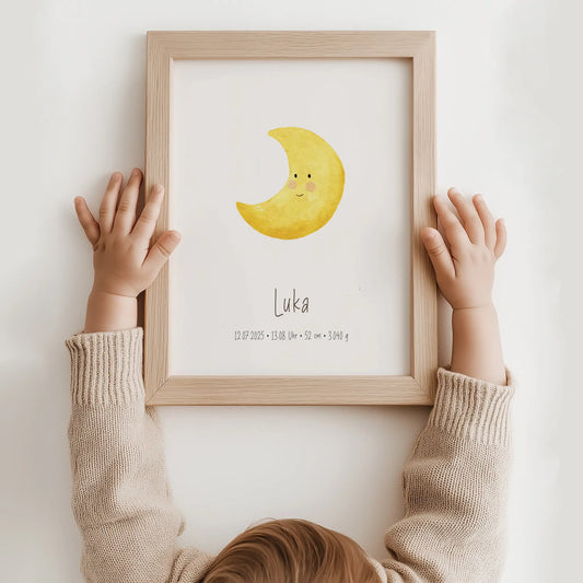 Poster zur Geburt 'Mond' | Personalisiert | DIN A4 - G5224K04521