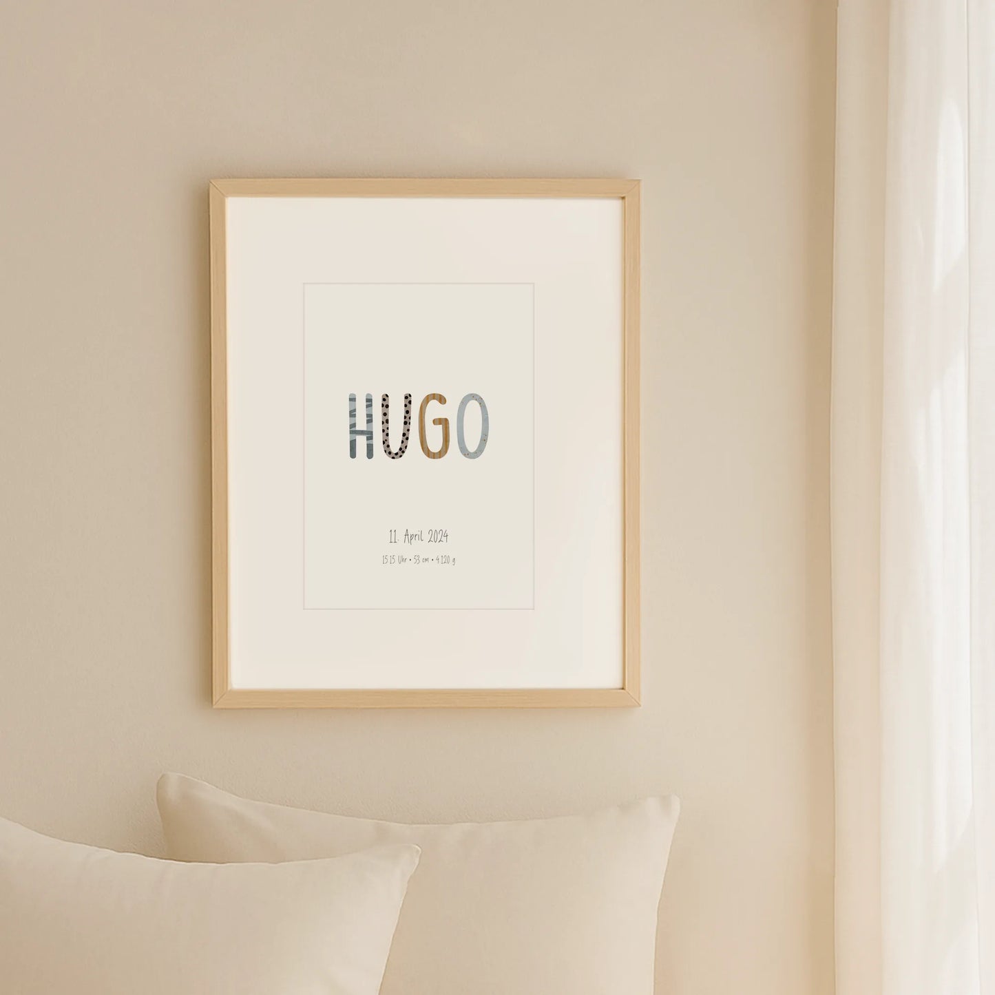 Poster zur Geburt Buchstaben | Personalisiert | DIN A4 Geschenkidee Geburtstag Geburt Wandgestaltung Kinderzimmer Babyzimmer Poster Aquarell G5224K0480