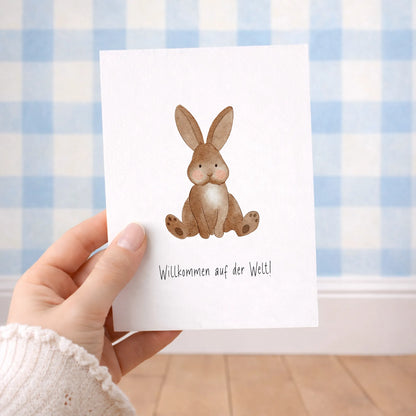Kotenkram Geburtskarte 'Hase' | Junge | DIN A6 | Aquarell K0125K0484