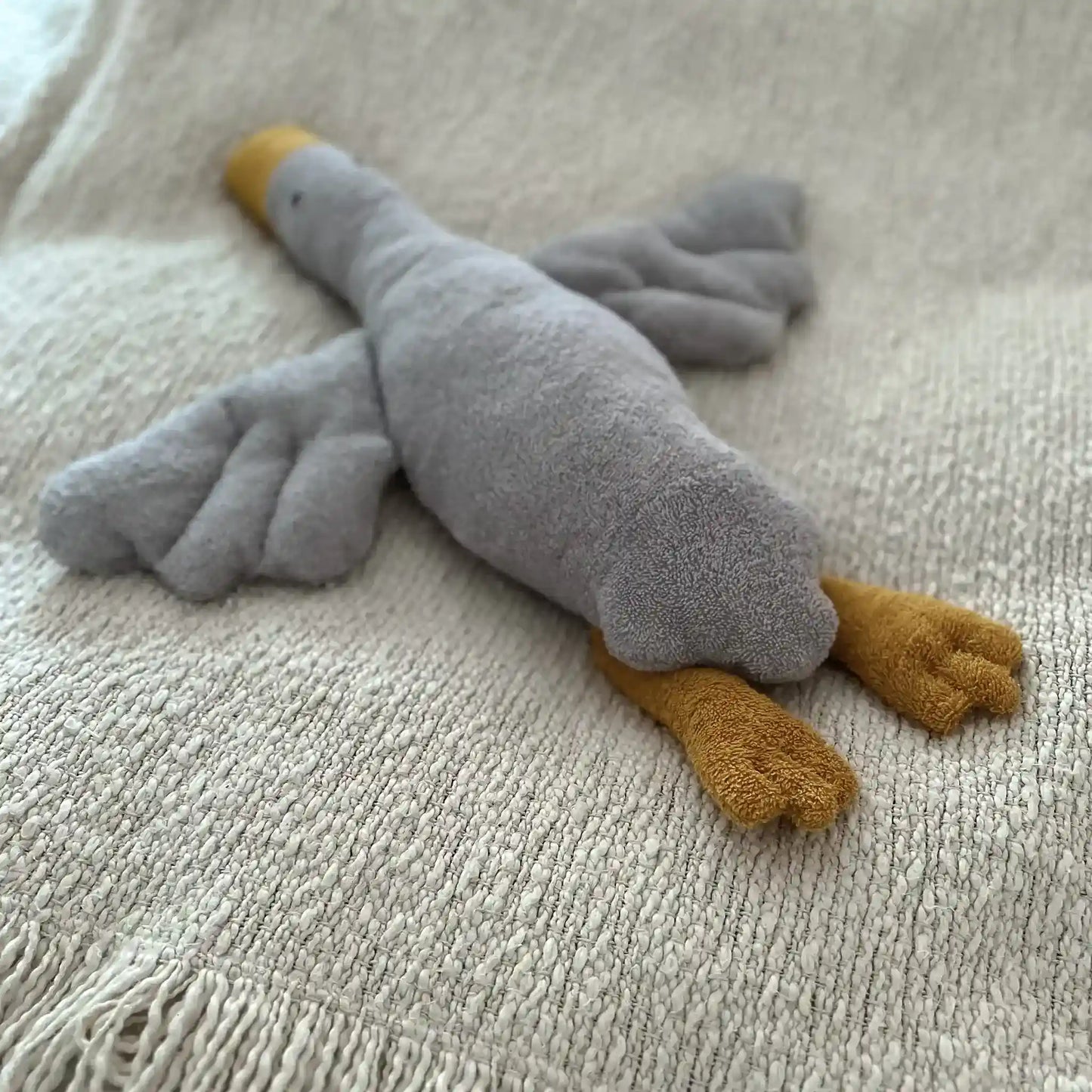 Kuscheltier Gans | Frottee Hellgrau & Senfgelb | klein K0226K0560