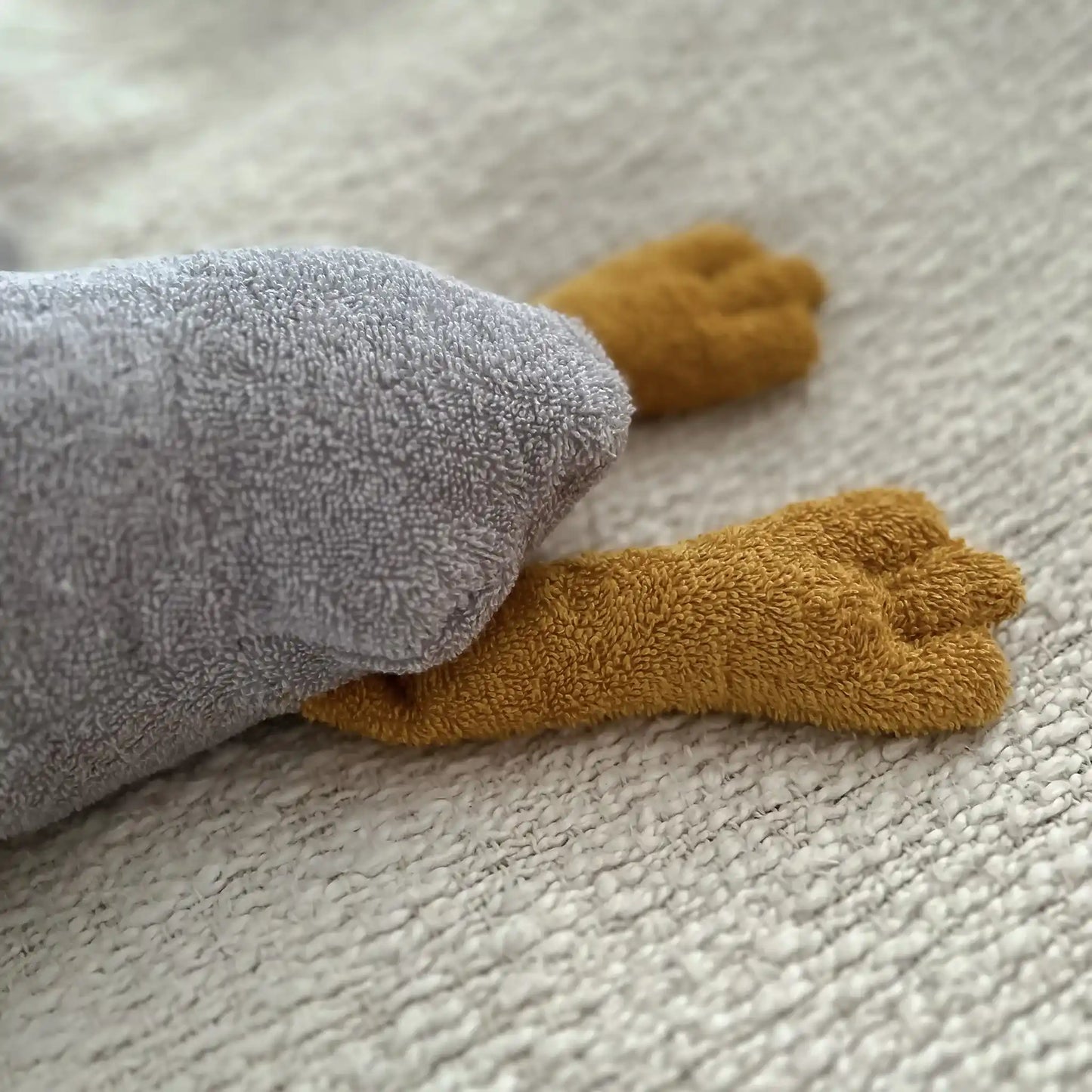 Kuscheltier Gans | Frottee Hellgrau & Senfgelb | klein K0226K0560