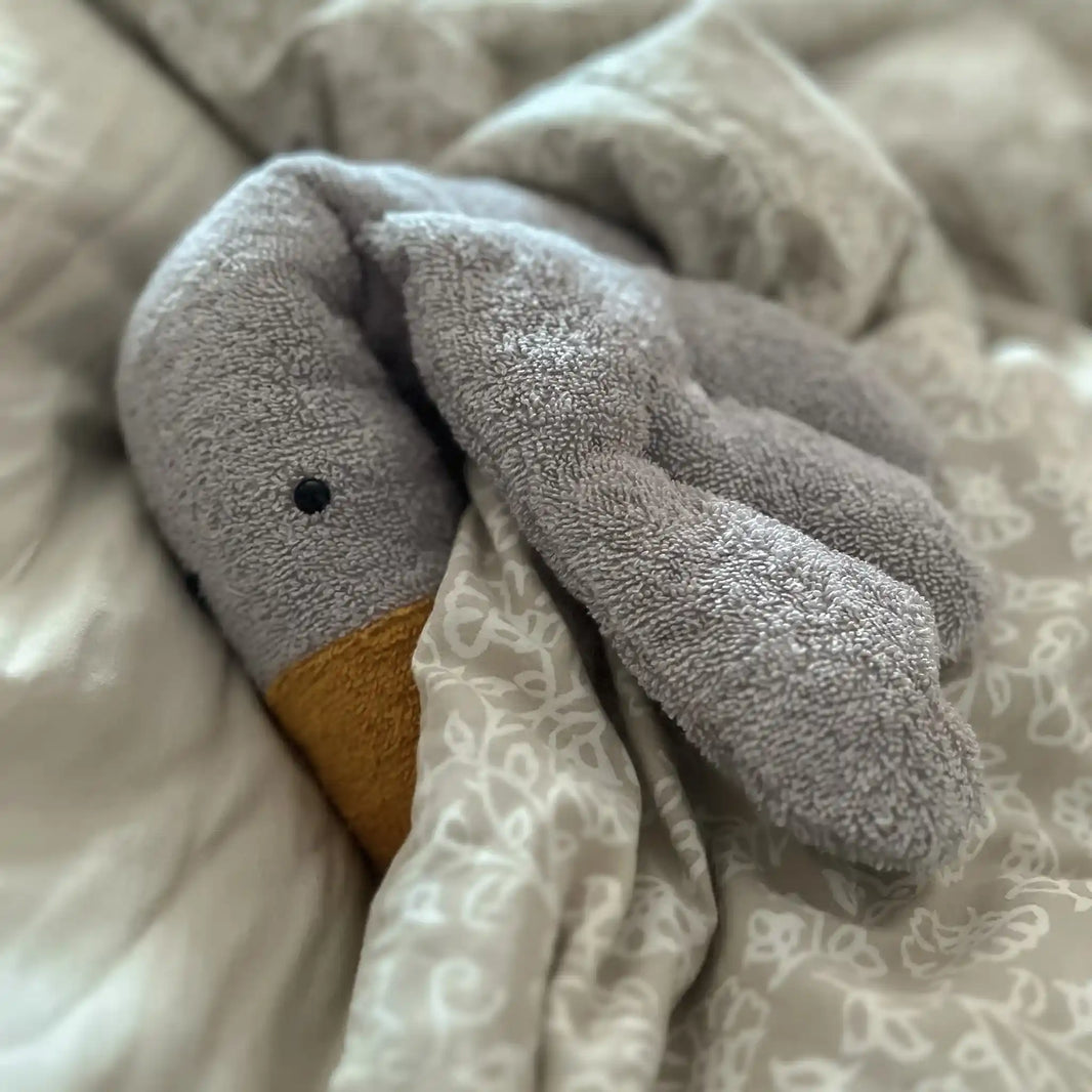 Kuscheltier Gans | Frottee Hellgrau & Senfgelb | klein K0226K0560