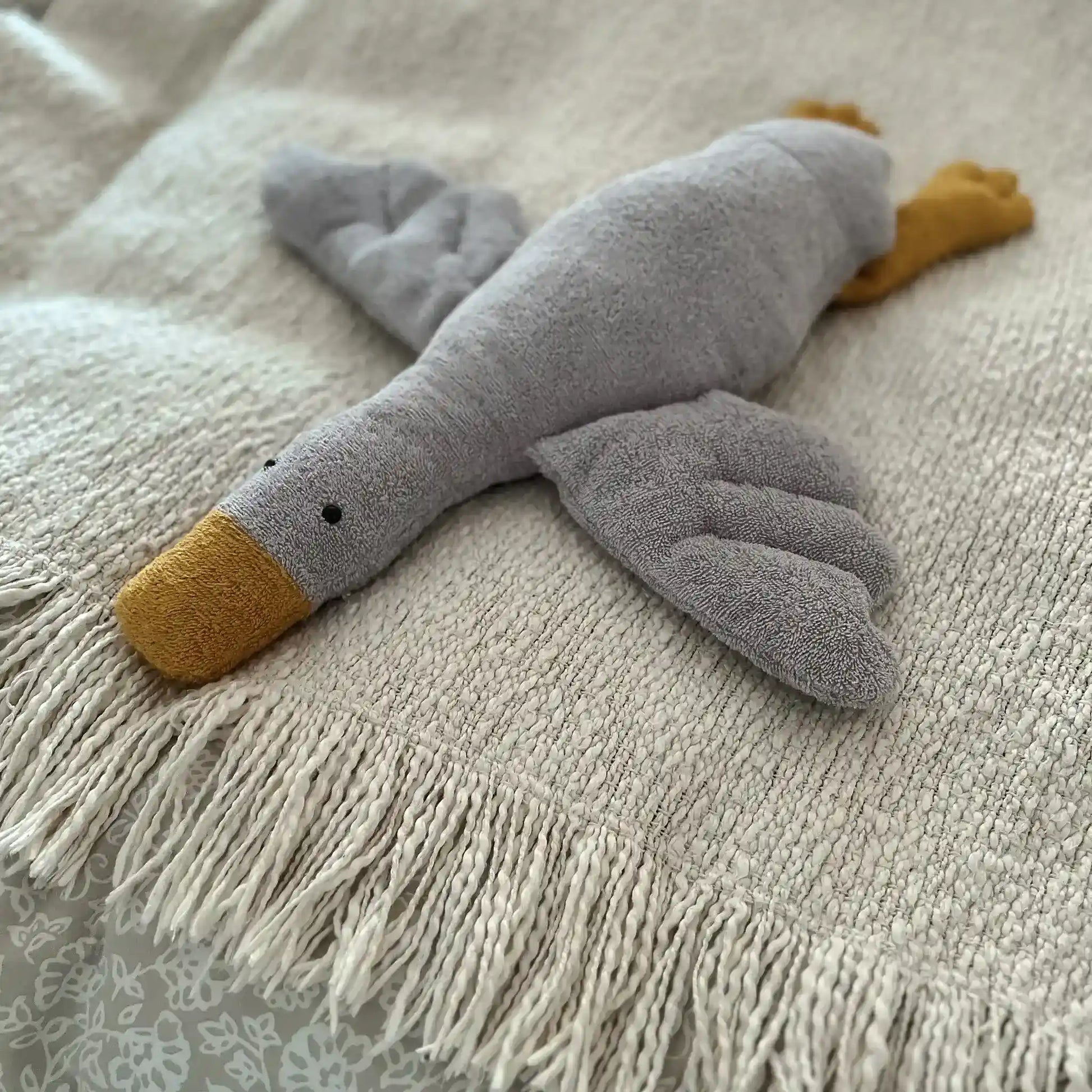 Kuscheltier Gans | Frottee Hellgrau & Senfgelb | klein K0226K0560