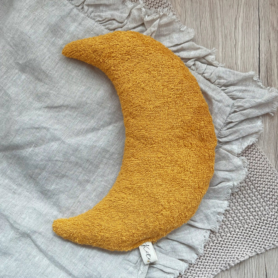 Kirschkernkissen Mondform | Frottee Senfgelb | groß - K0922K0186