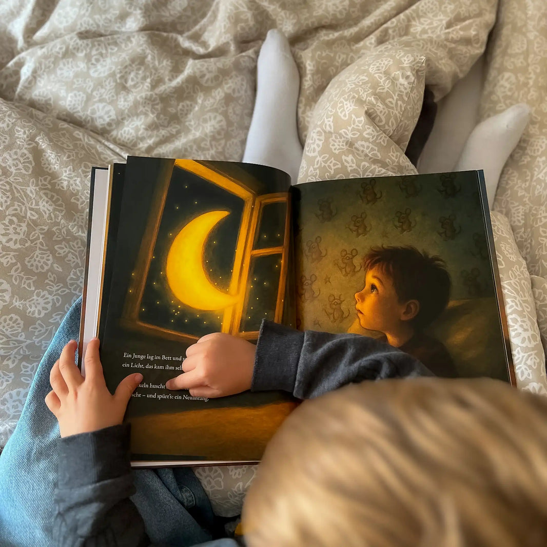 Kotenkram Kinderbuch Mond ab 3 Jahren zum Vorlesen mit Reimen und großen Illustrationen. Din A4 Hochformat. Fadenheftung. Hardcover - K2025K0551