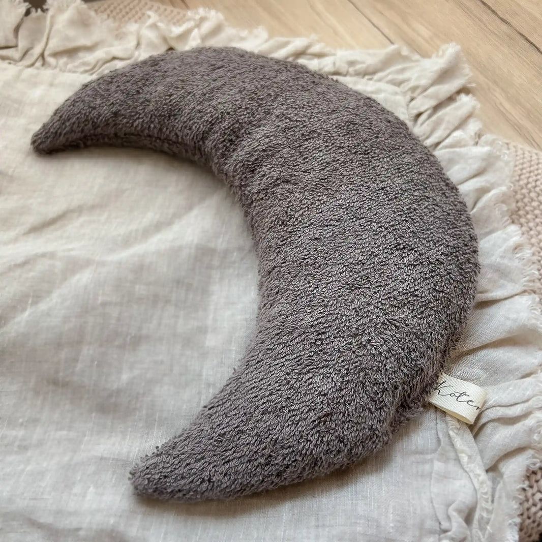 Kirschkernkissen Mondform | Frottee Dunkelgrau | groß - K2622K0201