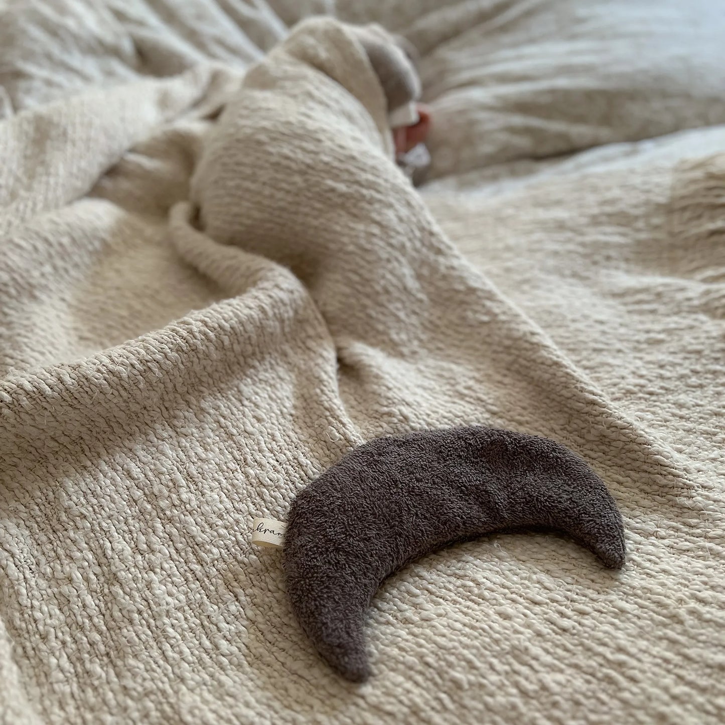 Traubenkernkissen Mondform | Frottee Dunkelgrau | klein - K2622K0202