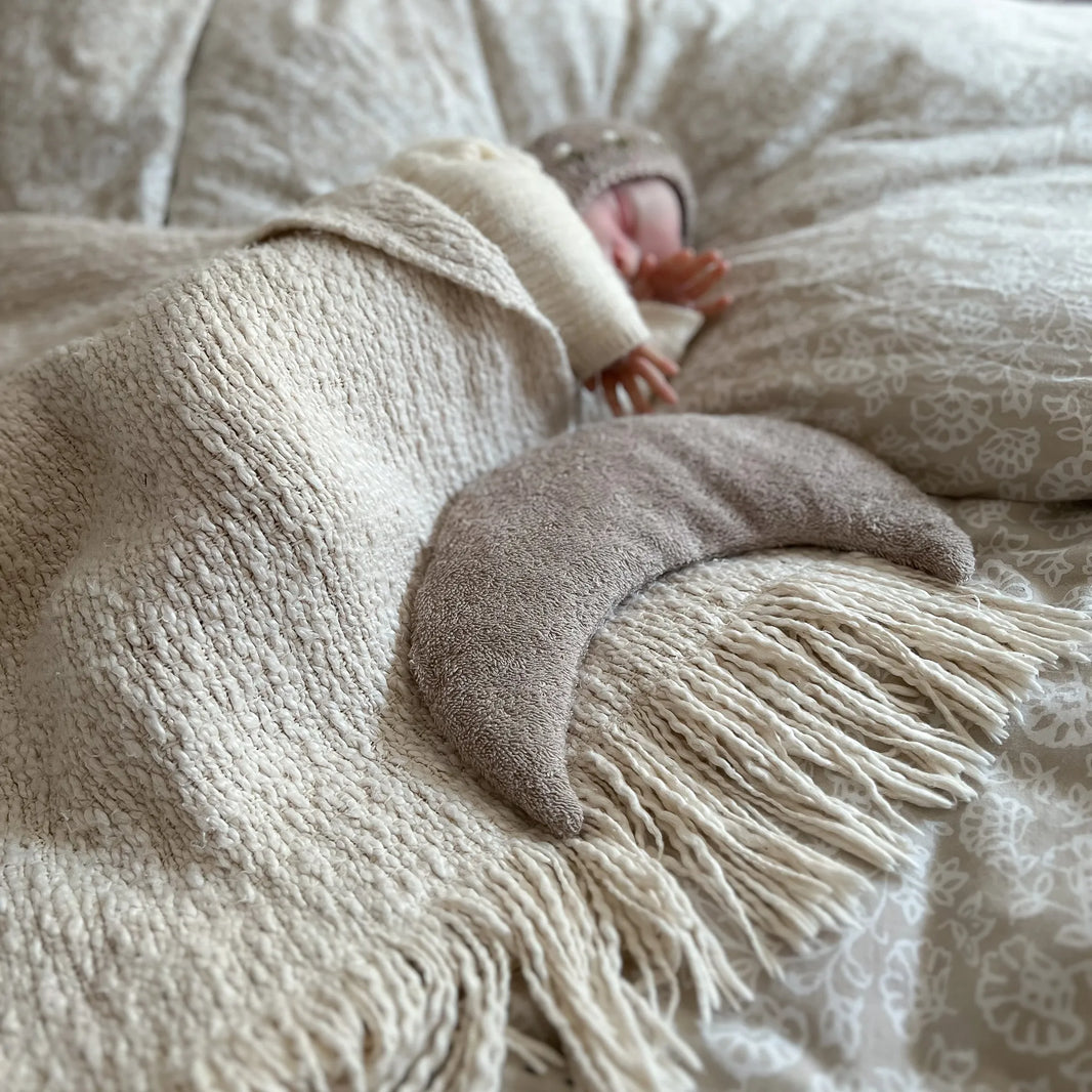 Kirschkernkissen Mondform | Frottee Beige | groß - K2622K0203