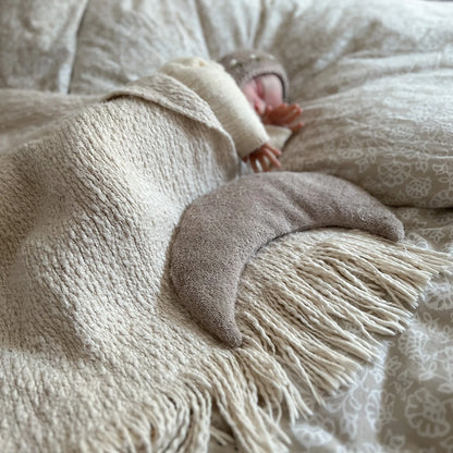 Kirschkernkissen Mondform | Frottee Beige | groß - K2622K0203